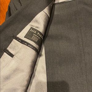 Jack victor charcoal suit with pleated pant